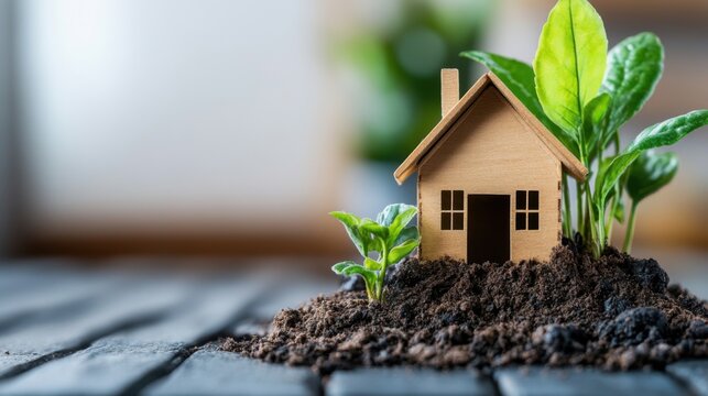 Home Loan Business Concept with Eco-Friendly Elements