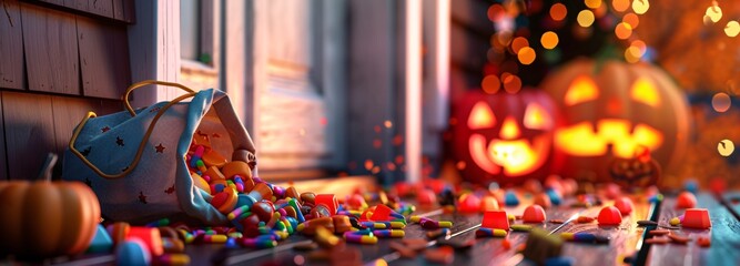 Naklejka premium Outdoor Halloween Candy Stash in Bulk 