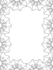 All these designs are hand-drawn and unique 
Flower Border Beautiful black and white illustration for adult coloring book,
This is a printable Beautiful Zentangle Coloring page for KDP Interior, POD p