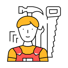 maintenance technician repair worker line icon vector. maintenance technician repair worker sign. isolated symbol illustration