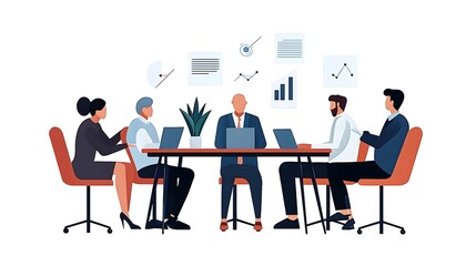 Executive Leads Corporate Meeting to Strategize and Discuss Business Goals and Targets for Company Success