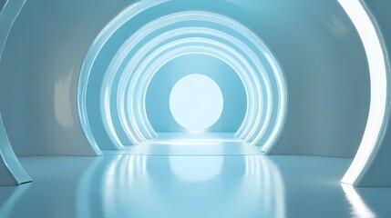 Obraz premium Digital Technology Blue Circular Poster Background with generative