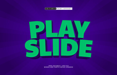 play slide editable text effect with a kids and happy text style