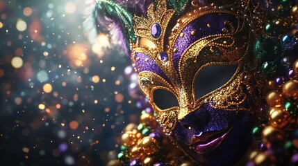 a close up of a mask on a dark background