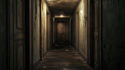 Dark and Eerie Hallway