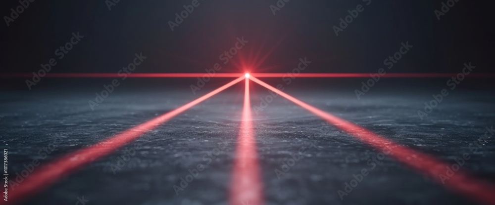 Poster captivating red laser beams illuminating a dark surface for dynamic visual effects