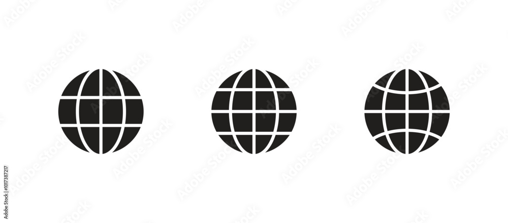 Poster go to web symbol icon. globe icon vector