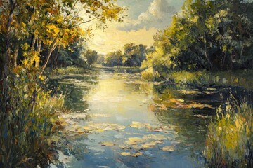 Abstract oil painting illustration background created with Generative AI