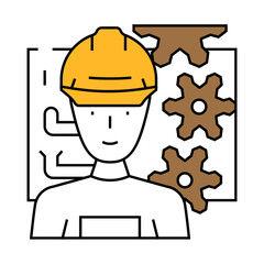 maintenance mechanic repair worker line icon vector. maintenance mechanic repair worker sign. isolated symbol illustration