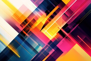 An abstract geometric design with sharp angles and bright colors, symbolizing the structure of managing complex ideas.