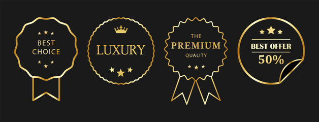 Luxury and Best Choice Badges for Premium Sales and Special Offers


