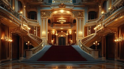 Obraz premium Grand Staircase in a Gilded Mansion