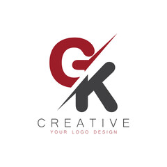 GK initial monogram logo with creative design.