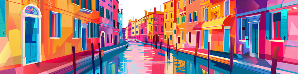 Fototapeta premium 運河の街 水の都ベニス（横長）