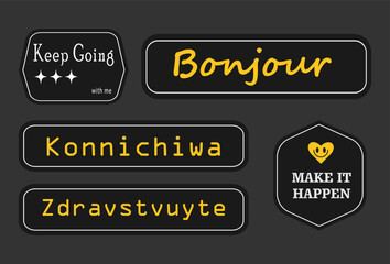 Multilingual Greeting Typography Design with Hola, Bonjour, Ciao, and Assalamualaikum   © denscreative