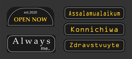 Multilingual Greeting Typography Design with Hola, Bonjour, Ciao, and Assalamualaikum   © denscreative