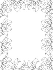 All these designs are hand-drawn and unique 
Flower Border Beautiful black and white illustration for adult coloring book,
This is a printable Beautiful Zentangle Coloring page for KDP Interior, POD p