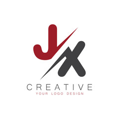 JX initial monogram logo with creative design.