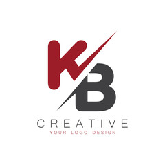 KB initial monogram logo with creative design.