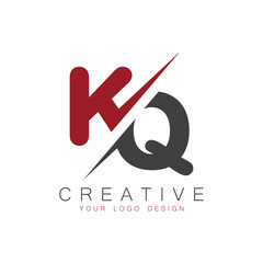 KQ initial monogram logo with creative design.