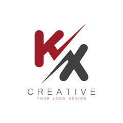 KX initial monogram logo with creative design.