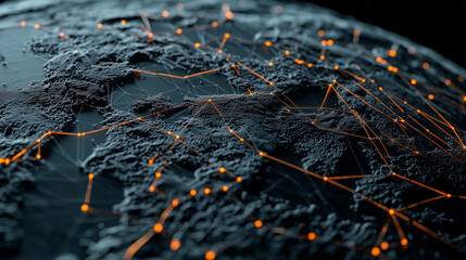 Visual of Blockchain Nodes Connecting Across a Global Network