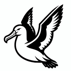 Fototapeta premium Albatross bird flying vector illustration, bird species clip art icon symbol element