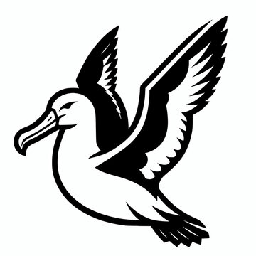 recommend clip art: Albatross bird flying vector illustration, bird species clip art icon symbol element