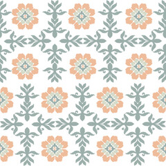 Orange, grey, white embroidery, motif ethnic ikat seamless textile illustration, print striped ornament, pattern, design for wrapping, silk, scarf, clothing, background, textile, carpets, curtains.