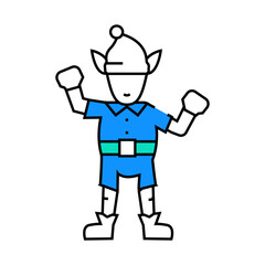 elf cute xmas line icon vector. elf cute xmas sign. isolated symbol illustration