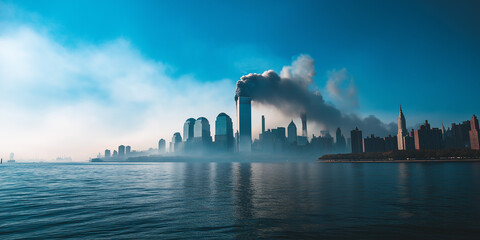 Smoke billowing from one world trade center on september 11th