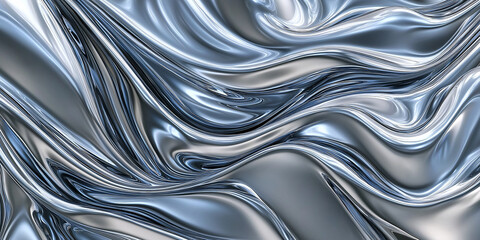 Abstract chrome metal texture background with wavy pattern