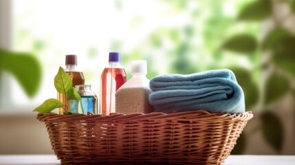 Spa Basket with Essential Oils and Towel