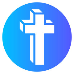 Obraz premium cross gradient icon
