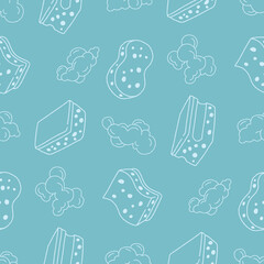Outline Sponge Foam Bubble Vector Seamless Pattern illustration for Print, Wallpaper, Decoration.