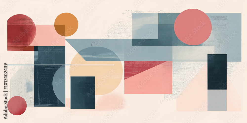 Poster Abstract composition of geometric shapes creating modern background design