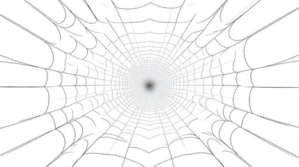 Obraz premium A Vector Illustration of a Classic Spider Web Featuring a Radial Design. The Web Exhibits Multiple Concentric Rings, Each Connected by Straight, Evenly Spaced Lines Extending from the Center. 