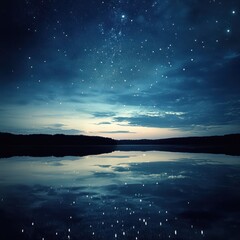 Fototapeta premium Night Sky Reflection on Water