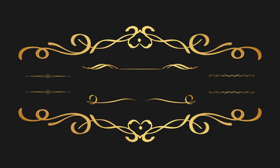 Elegant decorative swirls and ornate frame elements for vintage design   © denscreative