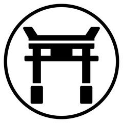chinese temple glyph icon