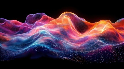 Obraz premium Abstract Digital Flowing Waves
