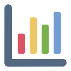 Bar chart icon for data visualization and analytics
