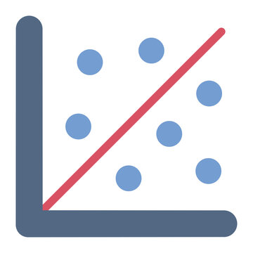 Scatter plot icon for data analysis and trends