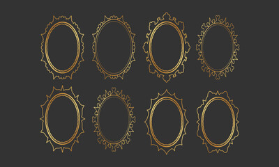 Vintage oval frames collection for invitations, posters, and certificates design

