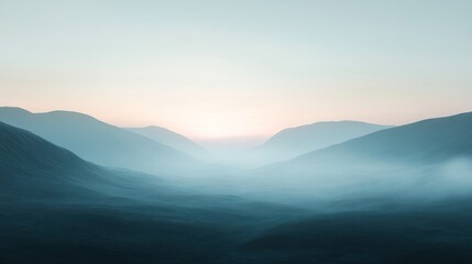 Misty Mountain Valley at Dawn