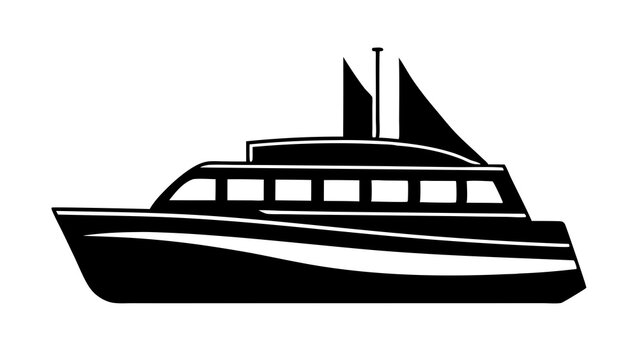 recommend clip art: catamaran vector silhouette ship on the sea 