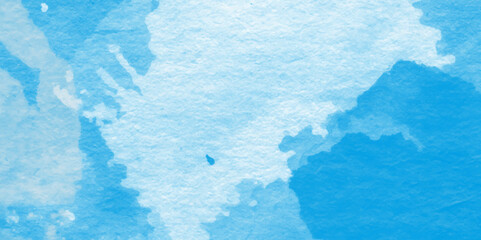 abstract blue watercolor splash stroke background,This watercolor design with watercolor texture on white background,Soft cloud in the sky background blue tone for wallpaper, graphics design.