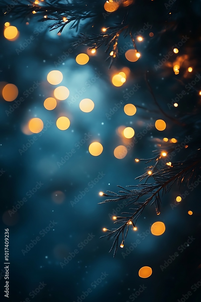 Poster an enchanting display of soft, glowing orbs against a dark backdrop, creating a serene and magical a