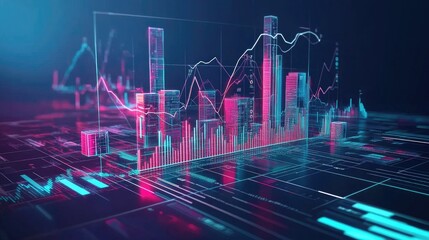 Digital Financial Data Visualization Concept