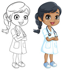 Cheerful Nurse Character Illustration